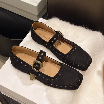 Xajzpa New Style Fashion Women's Elegant Retro Mary Jane Women's Casual Flat Shoes Soft Comfortable Ballet Shoes Women Zapatos Mujer